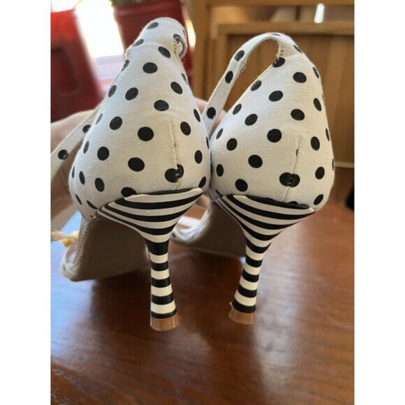 Betsey Johnson JORDAN Moody Fruit Embellished Polka Dot Heeled Sandals - Picture 8 of 8